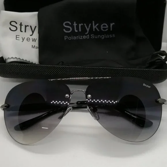BNIB Stryker Gun Half Rimless Sunglass with Gray Gradient lenses - Picture 3 of 10